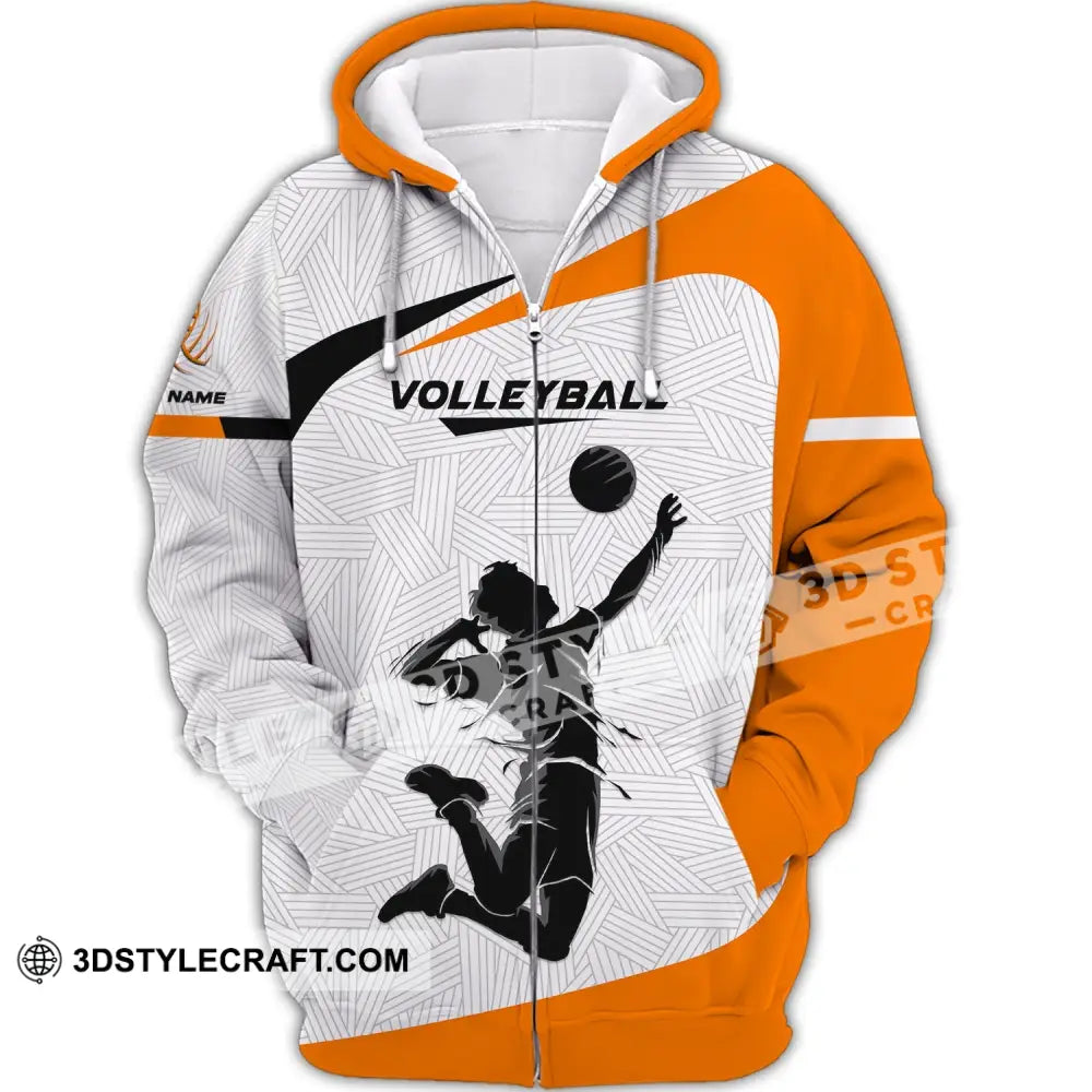 Unisex Shirt Custom Volleyball Polo Team T-Shirt Gift For Players Zipper Hoodie / S