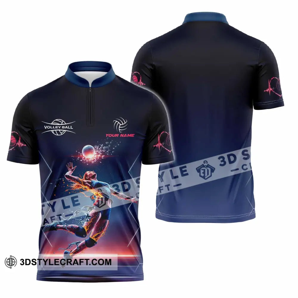 Unisex Shirt Custom Volleyball Shirt Zipper Polo Shirt / S T shirt