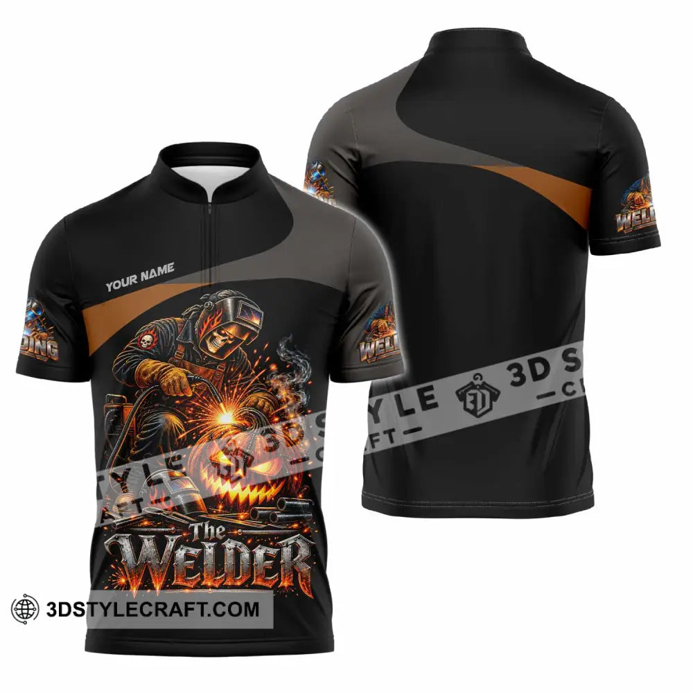 Unisex Shirt - Custom Welder Shirt - Zipper Polo Shirt / S - T-shirt