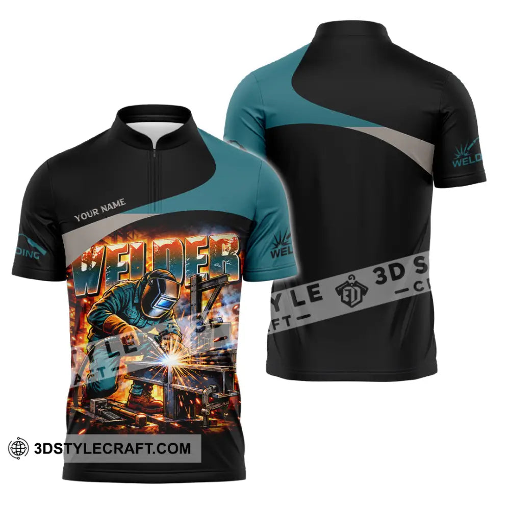 Unisex Shirt - Custom Welder Shirt - Zipper Polo Shirt / S - T-shirt