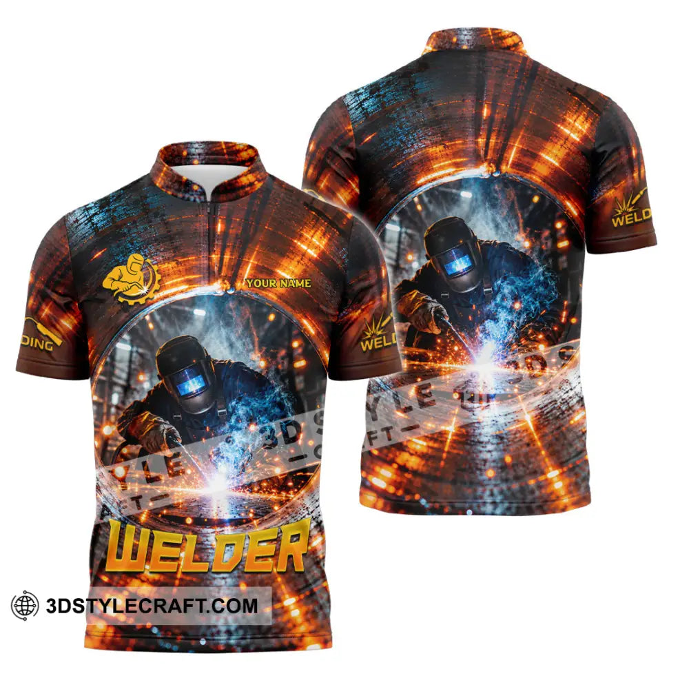 Unisex Shirt - Custom Welder Shirt - Zipper Polo Shirt / S - T-shirt