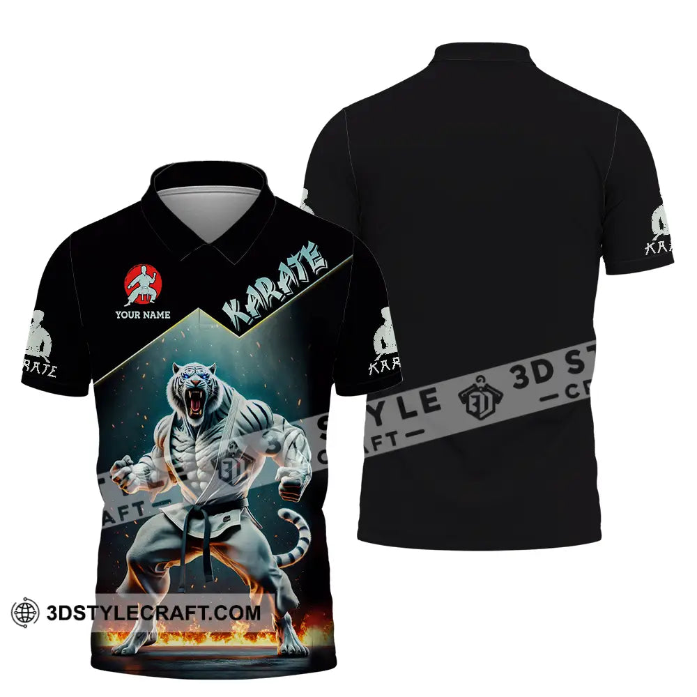 Unisex Shirt - Custom White Tiger Karate Sport Shirt Polo Shirt / S T-shirt