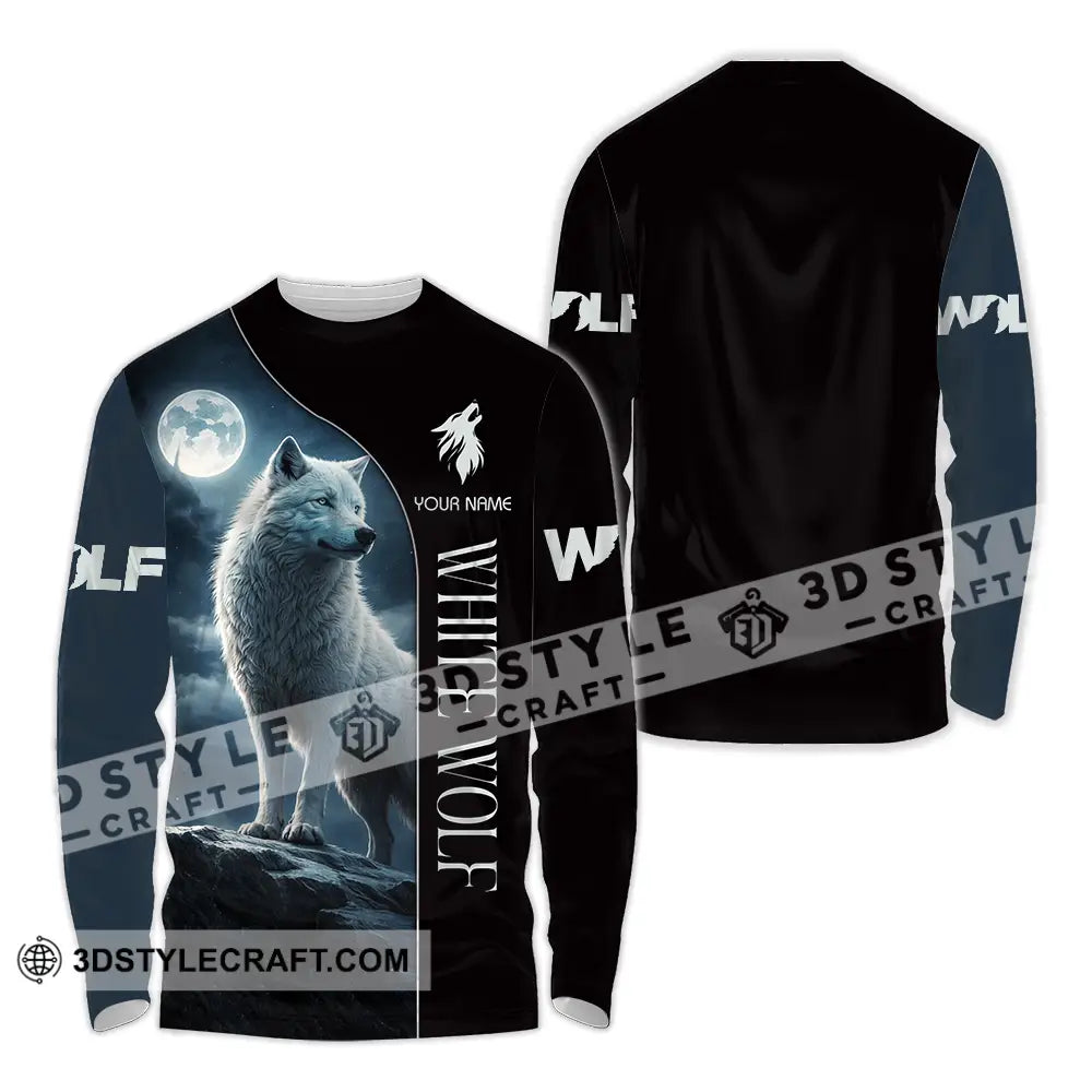 Unisex Shirt - Custom White Wolf 3D Shirt Long Sleeve Shirt / S T-shirt