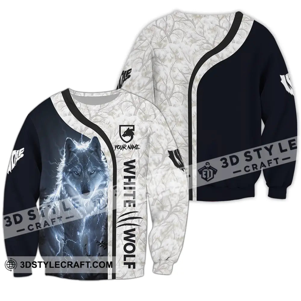 Unisex Shirt - Custom White Wolf 3D Shirt Long Sleeve / S T-shirt