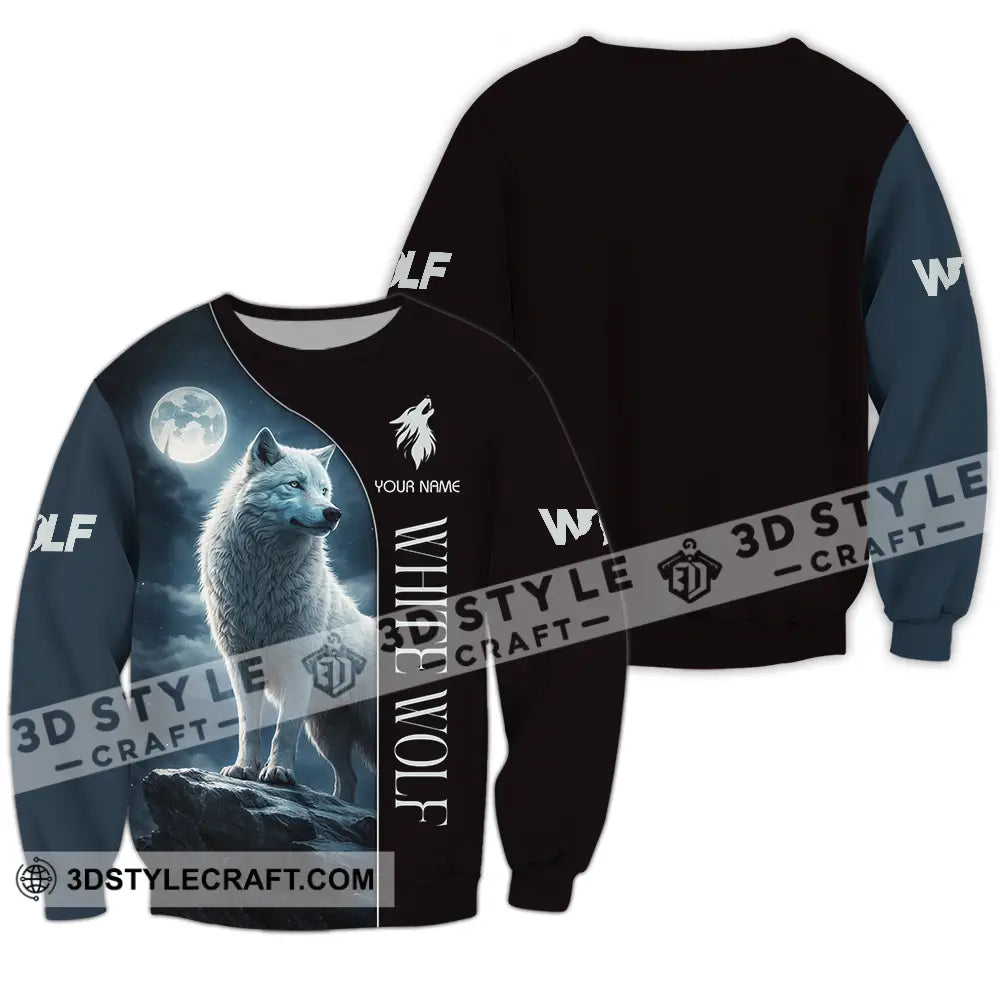 Unisex Shirt - Custom White Wolf 3D Shirt Long Sleeve / S T-shirt
