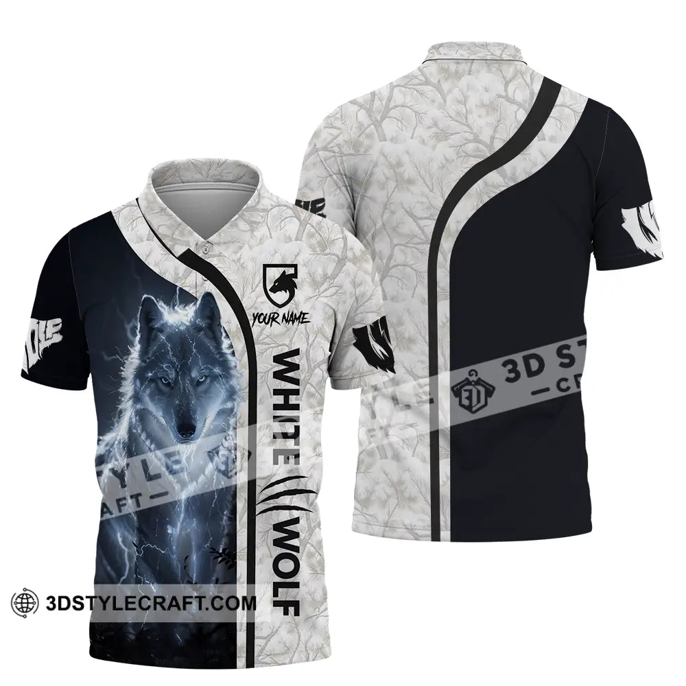 Unisex Shirt - Custom White Wolf 3D Shirt Polo Shirt / S T-shirt