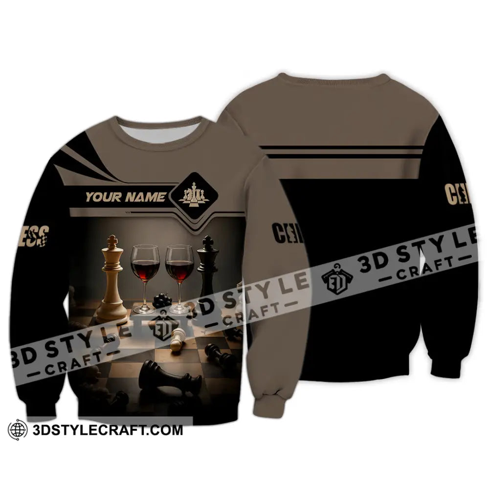 Unisex Shirt - Custom Wine Chess Shirt For Couple Long Sleeve / S T-shirt