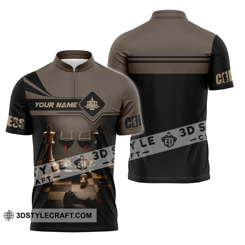 Unisex Shirt - Custom Wine Chess Shirt For Couple Zipper Polo Shirt / S T-shirt
