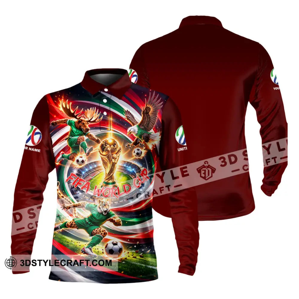 Unisex Shirt - Custom World Cup 2026 3D Shirt Long Sleeve Polo / S T-shirt