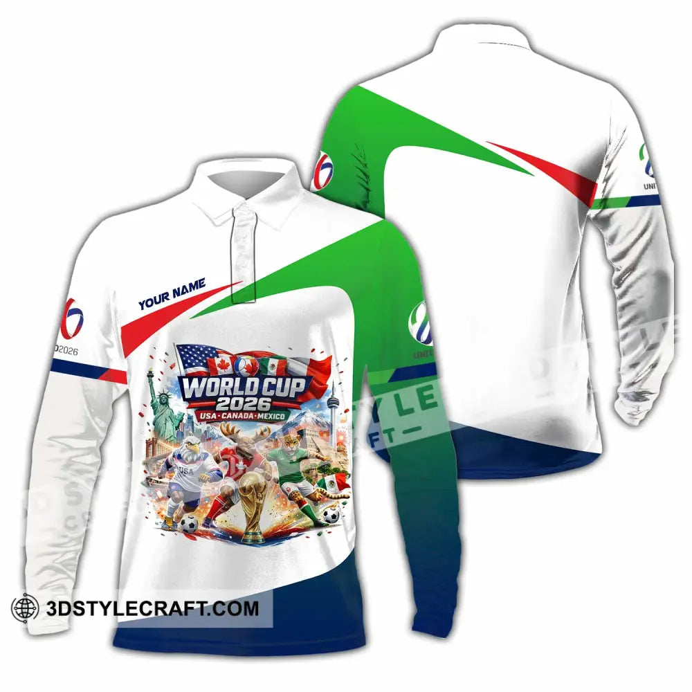 Unisex Shirt - Custom World Cup 2026 3D Shirt Long Sleeve Polo / S T-shirt