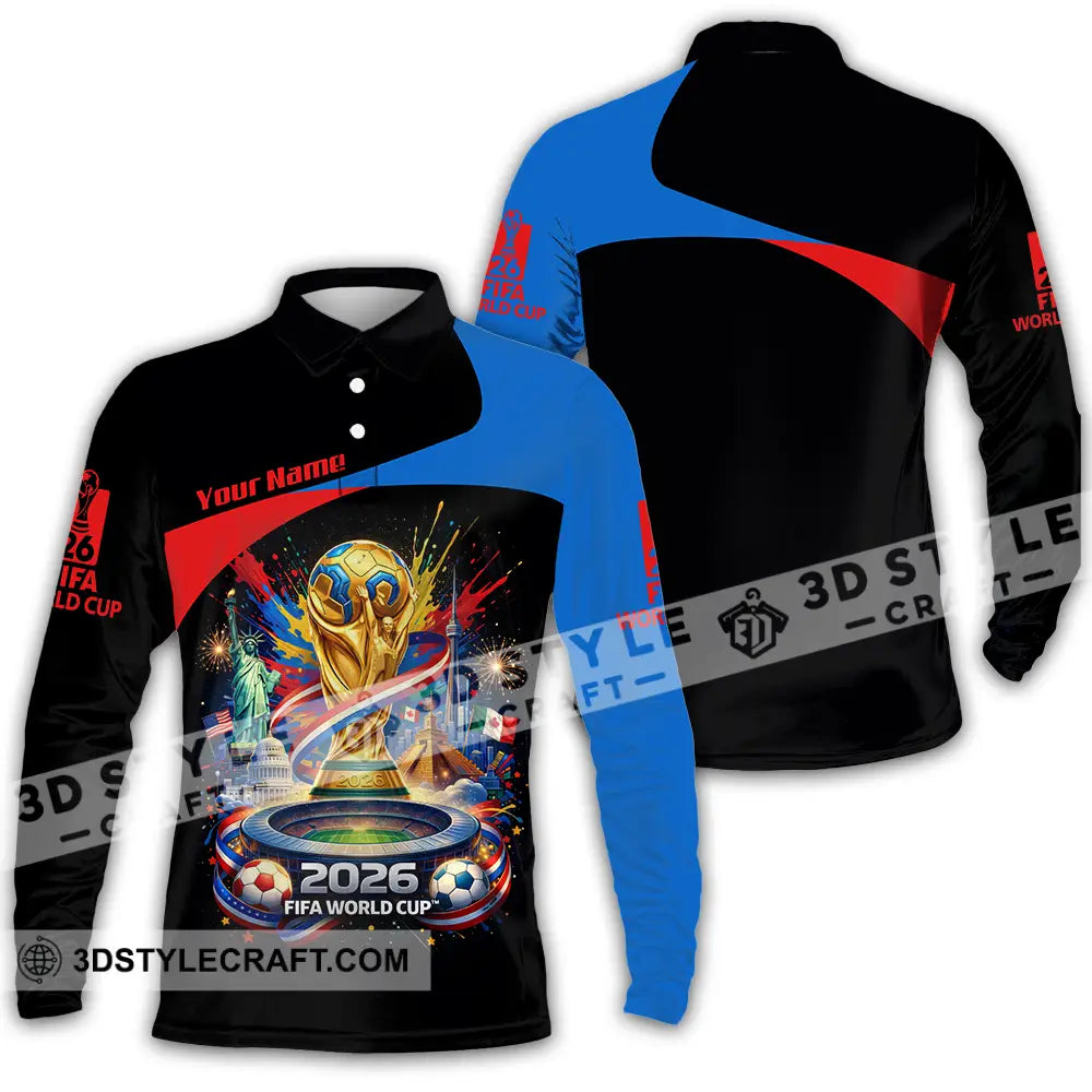 Unisex Shirt - Custom World Cup 2026 3D Shirt - Long Sleeve Polo / S - T-shirt