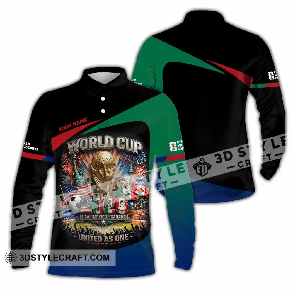 Unisex Shirt - Custom World Cup 2026 3D Shirt Long Sleeve Polo / S T-shirt