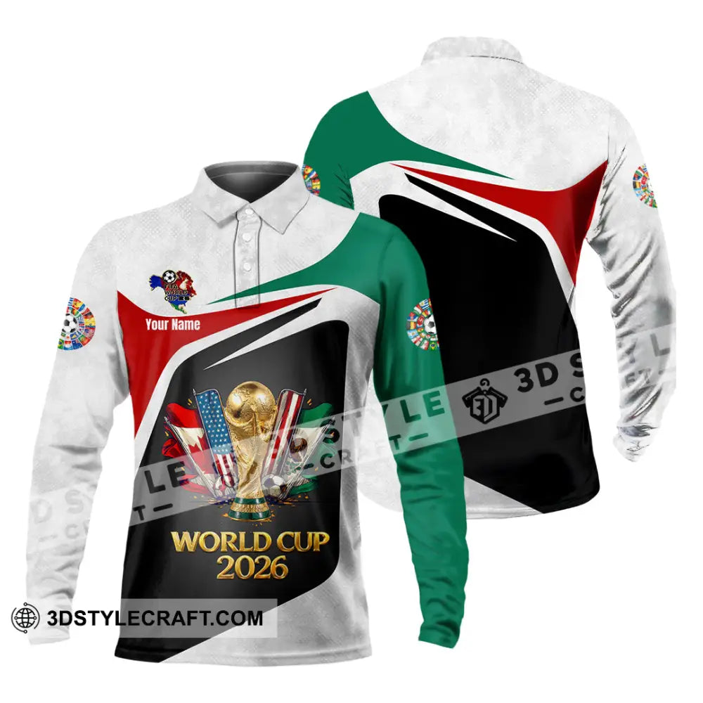 Unisex Shirt - Custom World Cup 2026 3D Shirt - Long Sleeve Polo / S - T-shirt