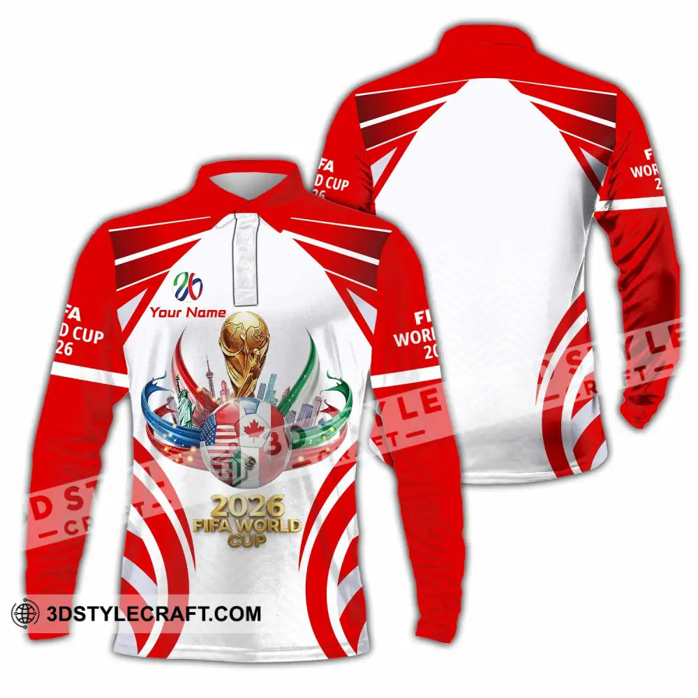 Unisex Shirt - Custom World Cup 2026 3D Shirt Long Sleeve Polo / S T-shirt