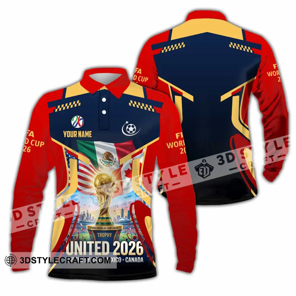 Unisex Shirt - Custom World Cup 2026 3D Shirt - Long Sleeve Polo / S - T-shirt