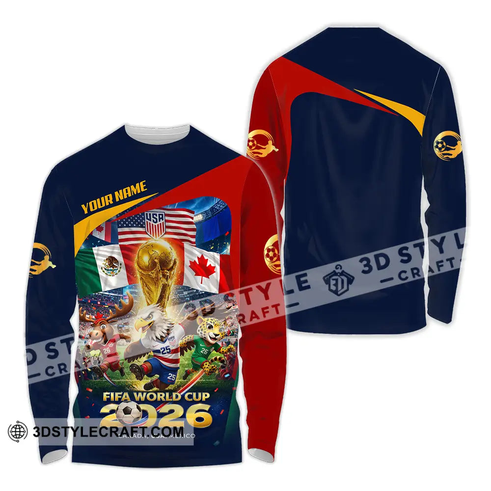 Unisex Shirt - Custom World Cup 2026 3D Shirt Long Sleeve Shirt / S T-shirt