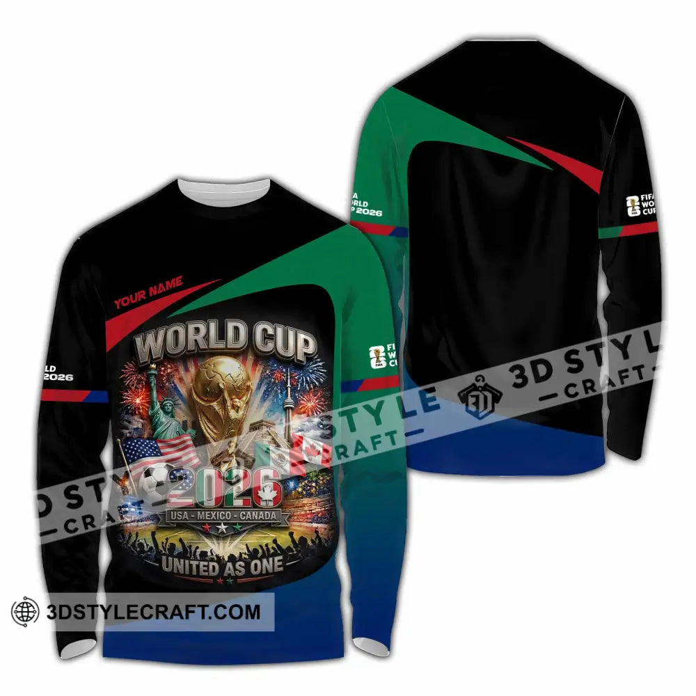 Unisex Shirt - Custom World Cup 2026 3D Shirt Long Sleeve Shirt / S T-shirt