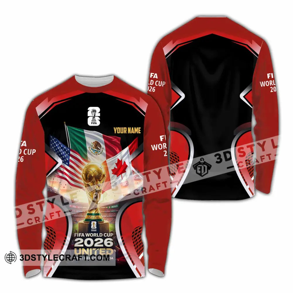 Unisex Shirt - Custom World Cup 2026 3D Shirt Long Sleeve Shirt / S T-shirt