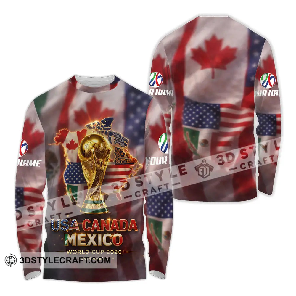Unisex Shirt - Custom World Cup 2026 3D Shirt Long Sleeve Shirt / S T-shirt