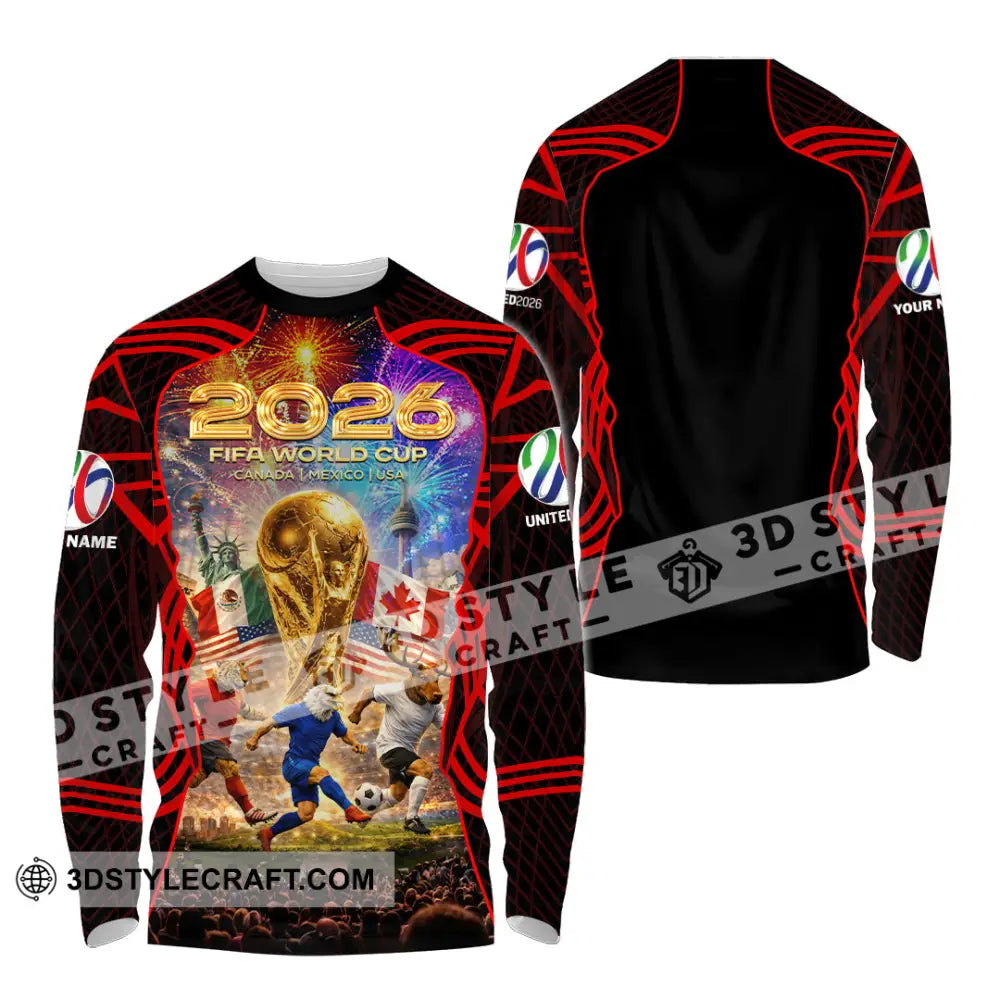 Unisex Shirt - Custom World Cup 2026 3D Shirt Long Sleeve Shirt / S T-shirt