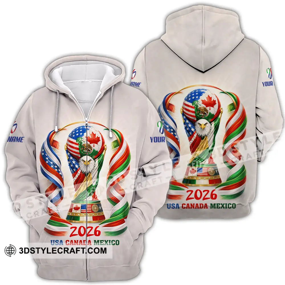 Unisex Shirt - Custom World Cup 2026 3D Shirt Zipper Hoodie / S T-shirt