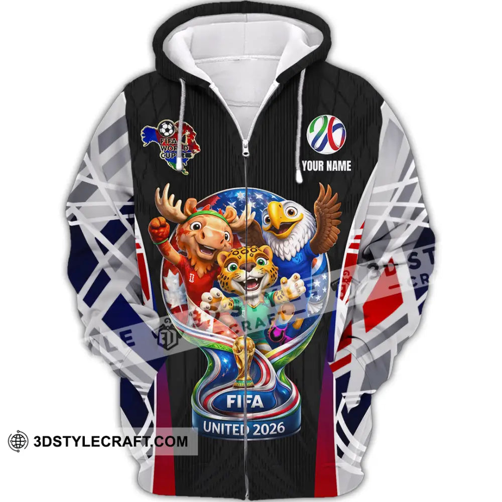 Unisex Shirt - Custom World Cup 2026 3D Shirt Zipper Hoodie / S T-shirt