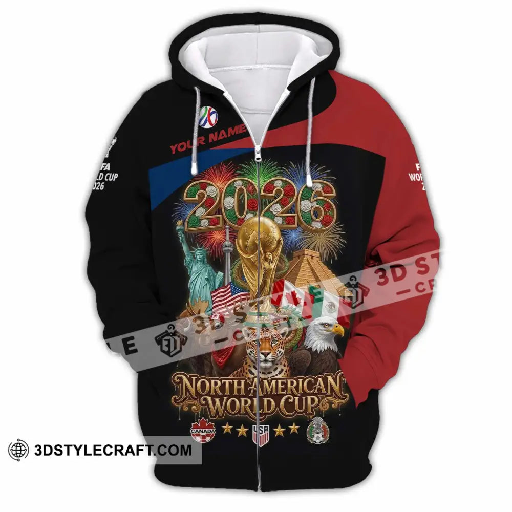 Unisex Shirt - Custom World Cup 2026 3D Shirt - Zipper Hoodie / S - T-shirt