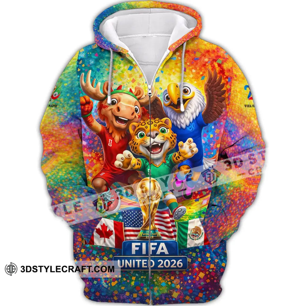 Unisex Shirt - Custom World Cup 2026 3D Shirt - Zipper Hoodie / S - T-shirt