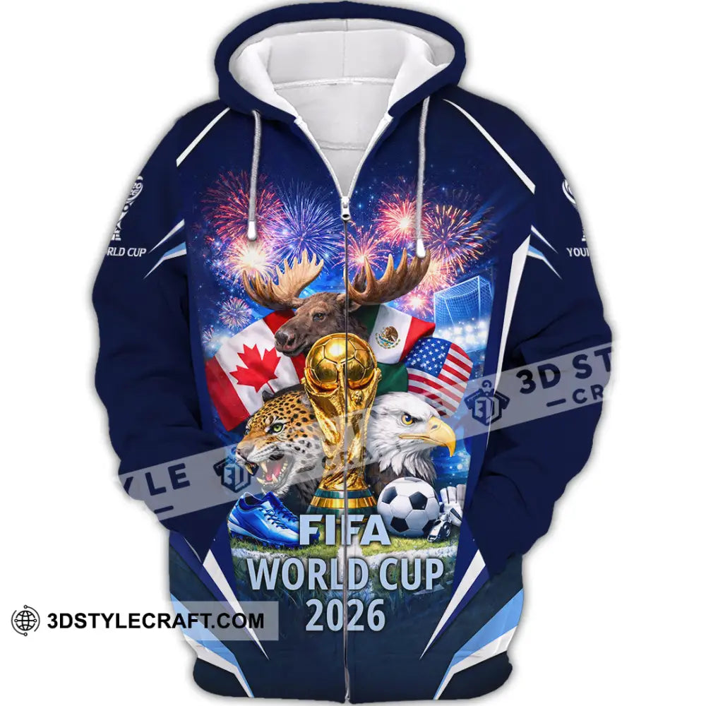 Unisex Shirt - Custom World Cup 2026 3D Shirt Zipper Hoodie / S T-shirt