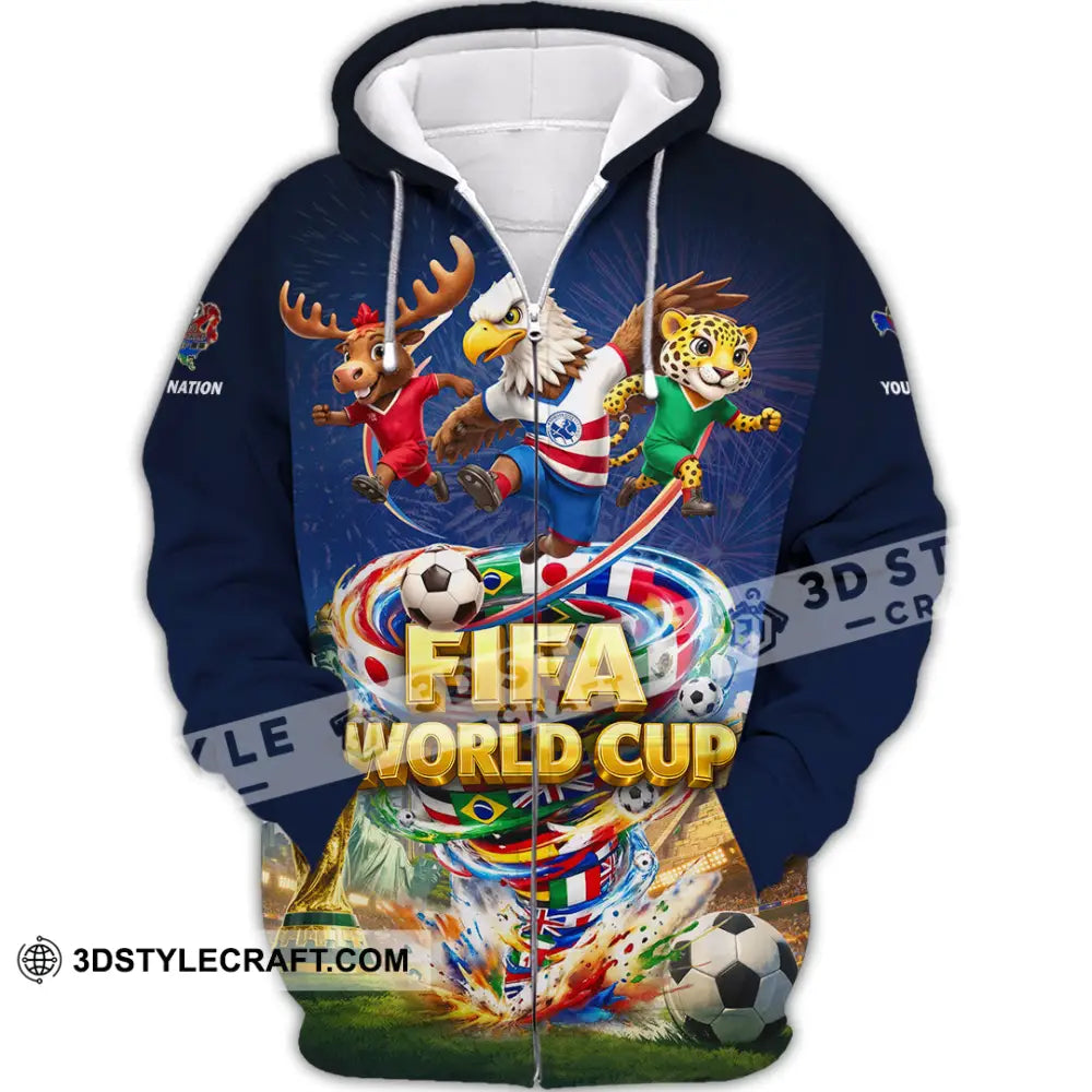 Unisex Shirt - Custom World Cup 2026 3D Shirt Zipper Hoodie / S T-shirt