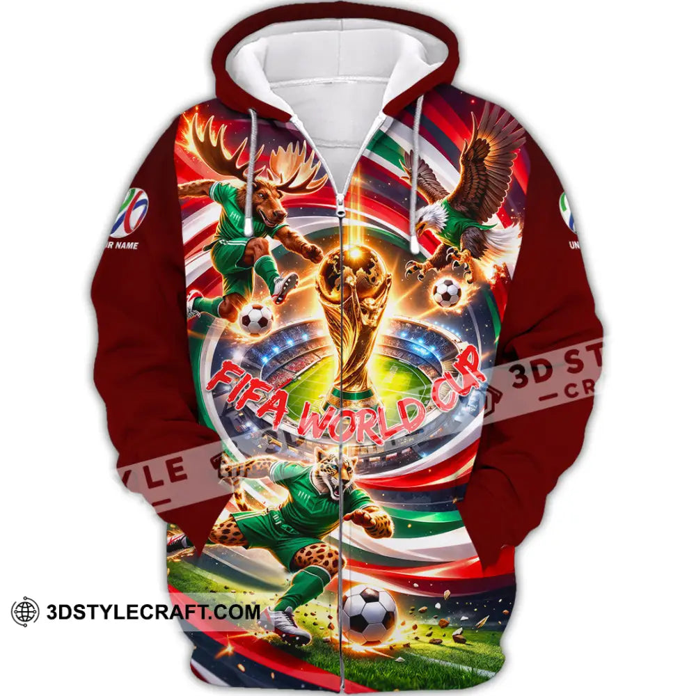 Unisex Shirt - Custom World Cup 2026 3D Shirt Zipper Hoodie / S T-shirt