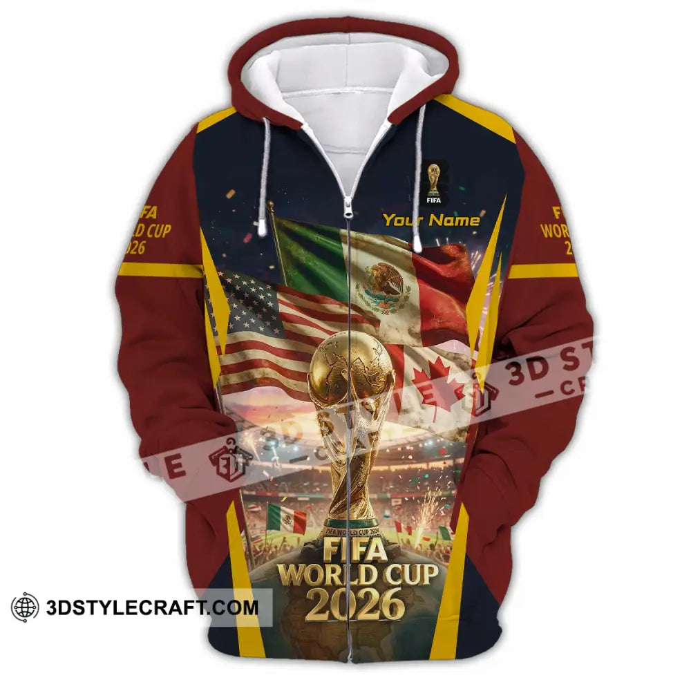 Unisex Shirt - Custom World Cup 2026 3D Shirt Zipper Hoodie / S T-shirt
