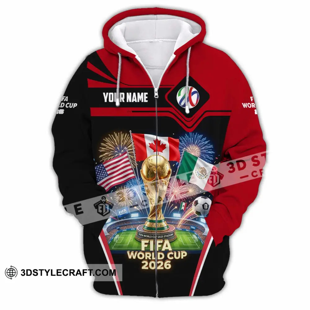 Unisex Shirt - Custom World Cup 2026 3D Shirt Zipper Hoodie / S T-shirt