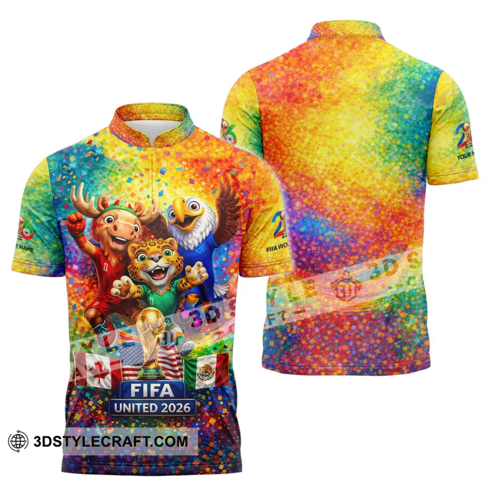 Unisex Shirt - Custom World Cup 2026 3D Shirt - Zipper Polo Shirt / S - T-shirt