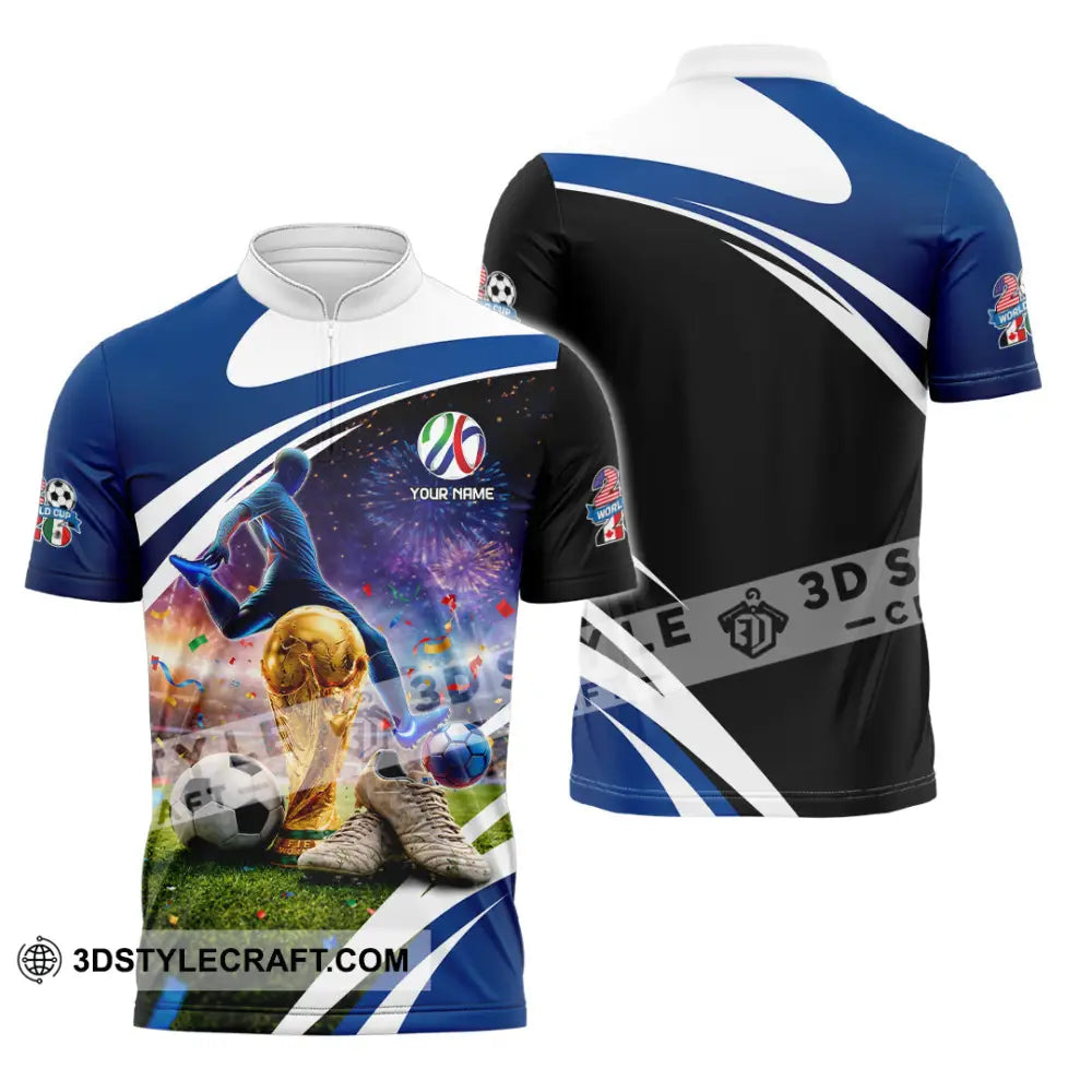 Unisex Shirt - Custom World Cup 2026 3D Shirt Zipper Polo Shirt / S T-shirt