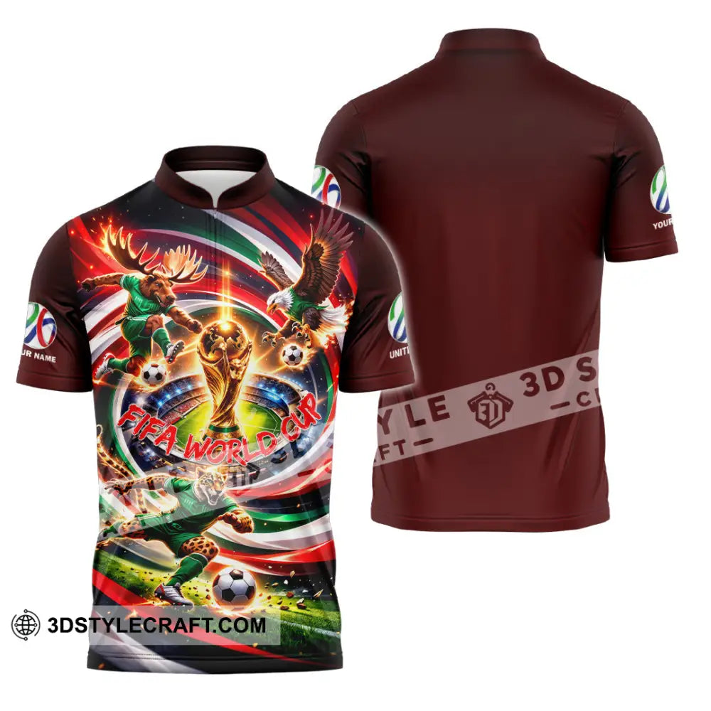 Unisex Shirt - Custom World Cup 2026 3D Shirt Zipper Polo Shirt / S T-shirt