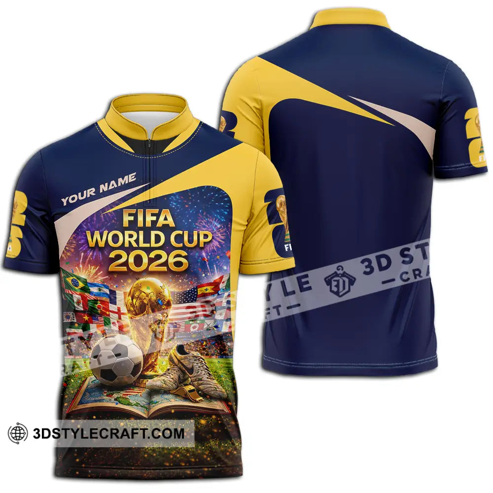 Unisex Shirt - Custom World Cup 2026 3D Shirt Zipper Polo Shirt / S T-shirt