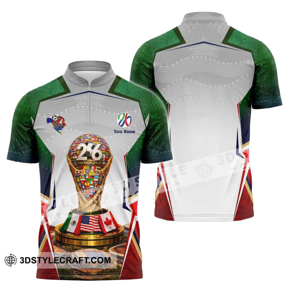 Unisex Shirt - Custom World Cup 2026 3D Shirt - Zipper Polo Shirt / S - T-shirt