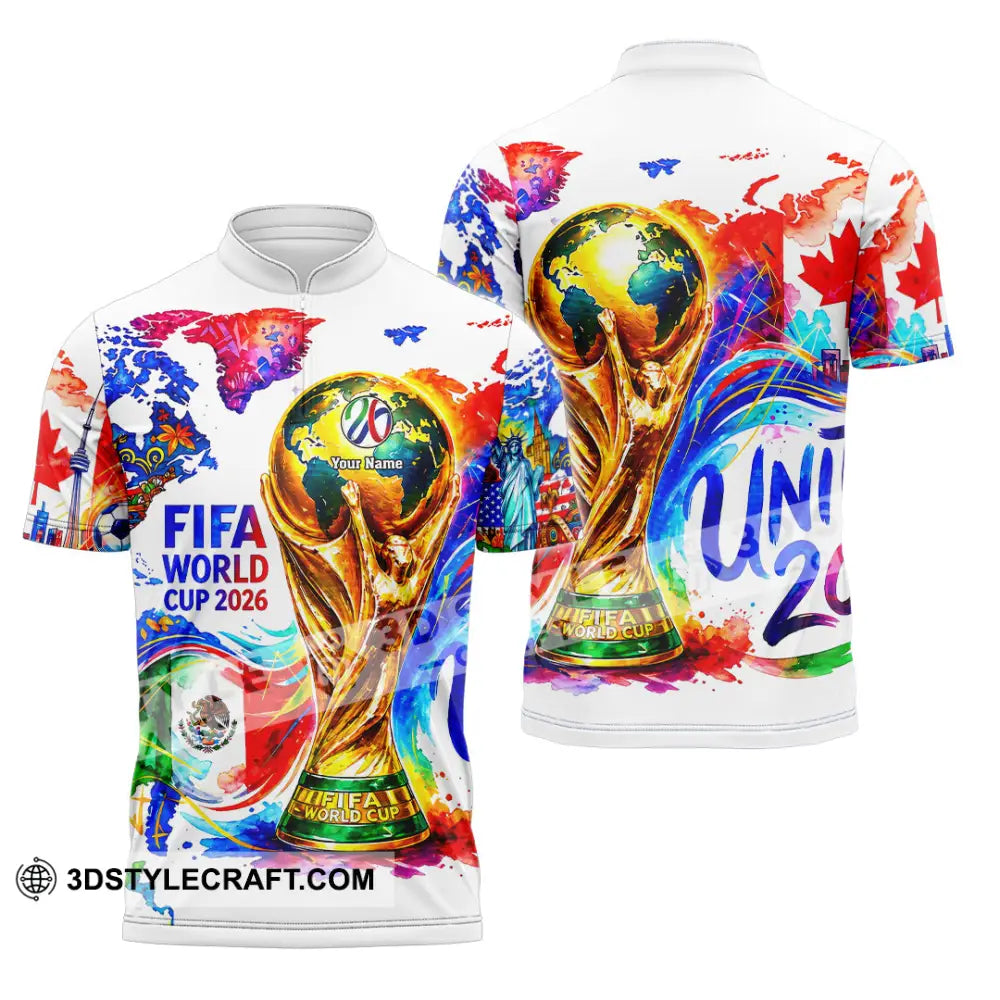 Unisex Shirt - Custom World Cup 2026 3D Shirt - Zipper Polo Shirt / S - T-shirt