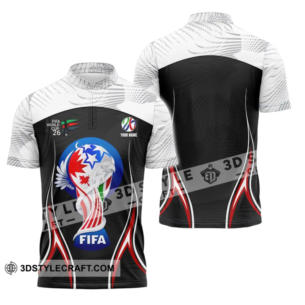 Unisex Shirt - Custom World Cup 2026 3D Shirt Zipper Polo Shirt / S T-shirt
