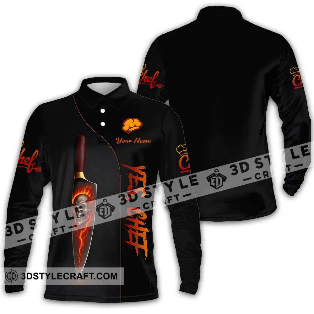 Unisex Shirt - Custom Yes Chef 3D Shirt Long Sleeve Polo / S T-shirt
