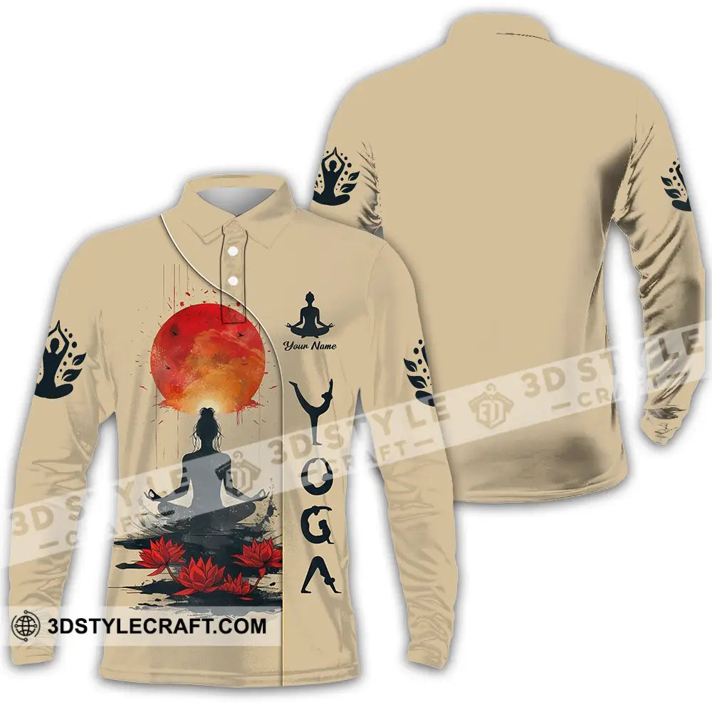Unisex Shirt - Custom Yoga 3D Shirt Long Sleeve Polo / S T-shirt