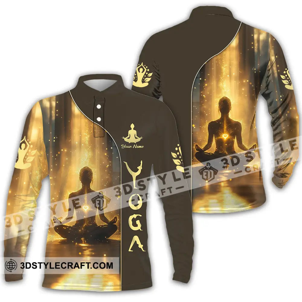 Unisex Shirt - Custom Yoga 3D Shirt Long Sleeve Polo / S T-shirt