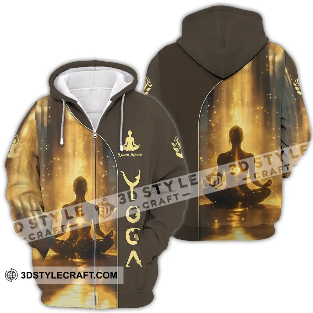 Unisex Shirt - Custom Yoga 3D Shirt Zipper Hoodie / S T-shirt