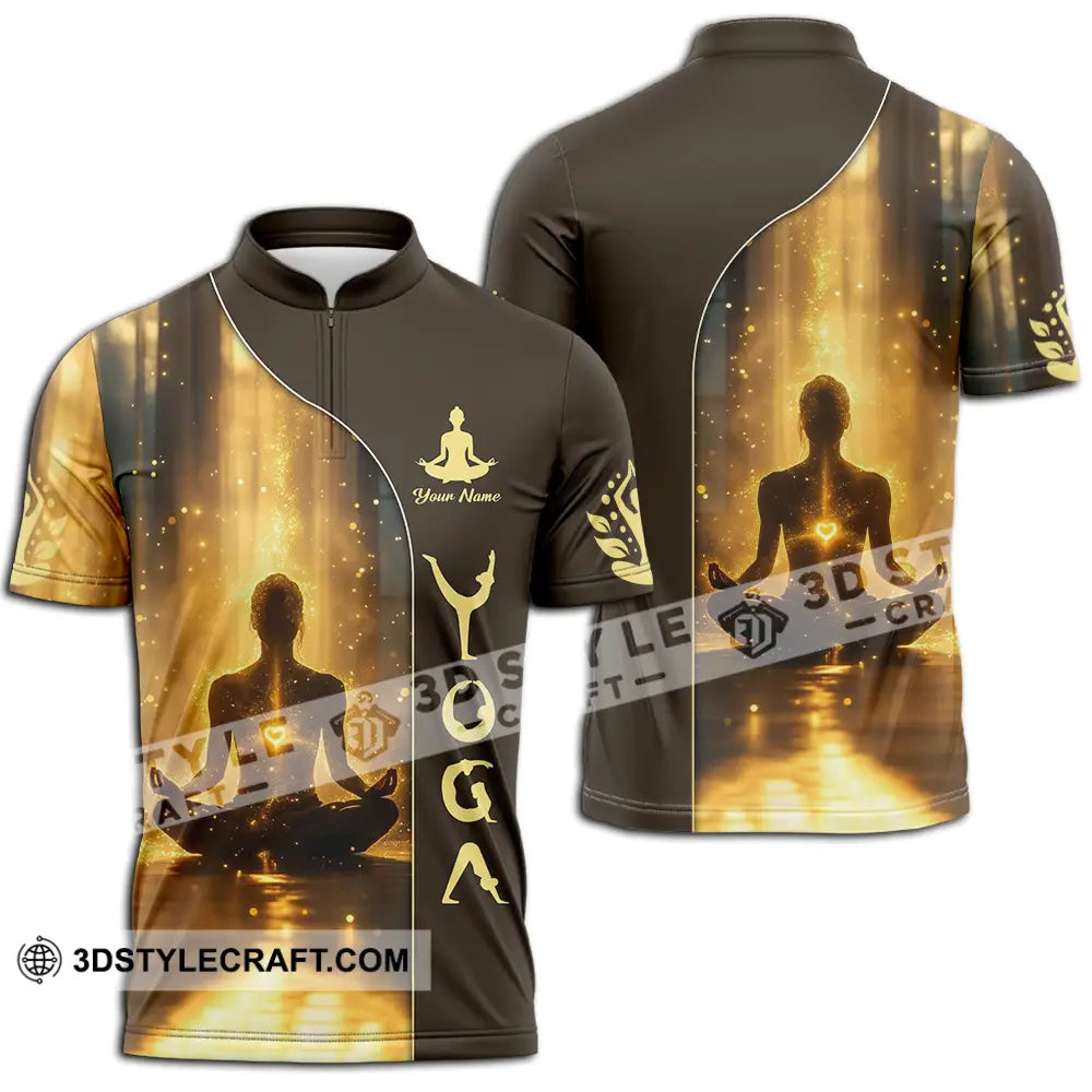 Unisex Shirt - Custom Yoga 3D Shirt Zipper Polo Shirt / S T-shirt