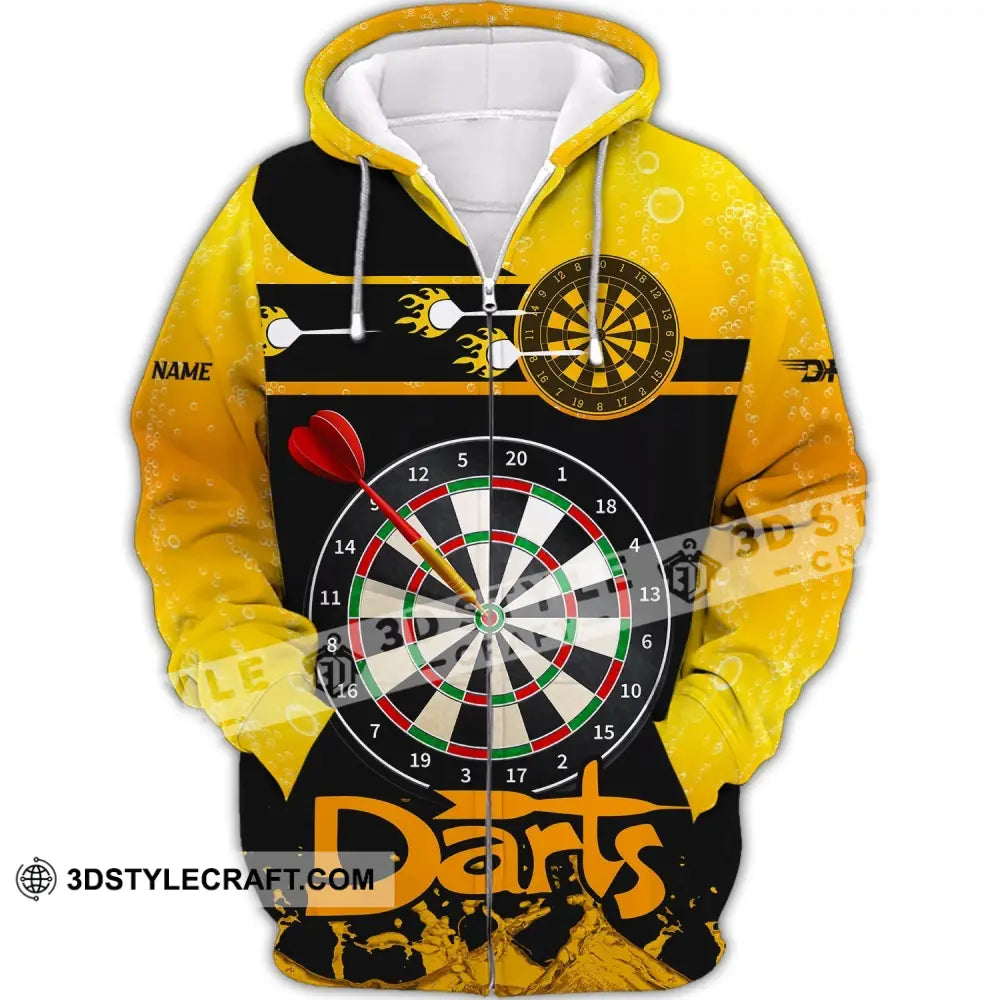 Unisex Shirt Darts Beer Custom Polo Hoodie Team T-Shirt Gift For Players Zipper / S