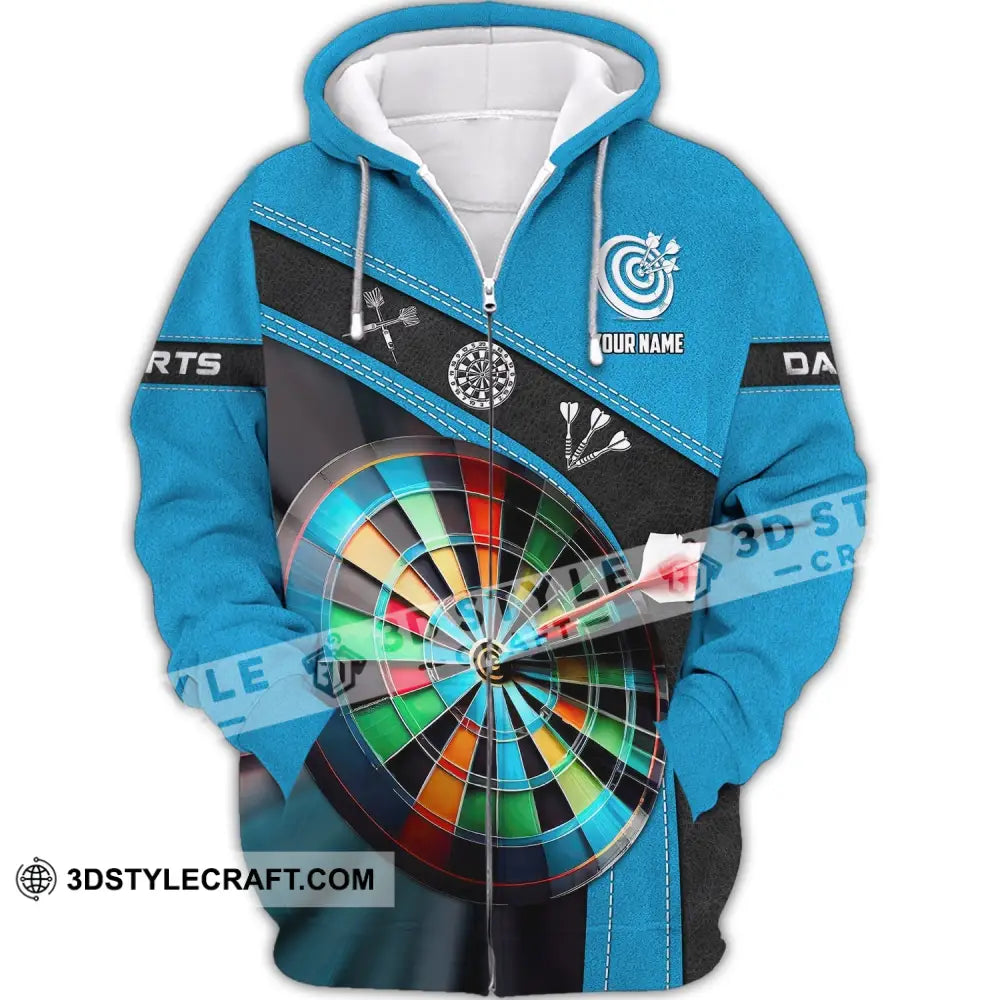 Unisex Shirt Darts T-Shirt Lover Gift Gamer Zipper Hoodie / S