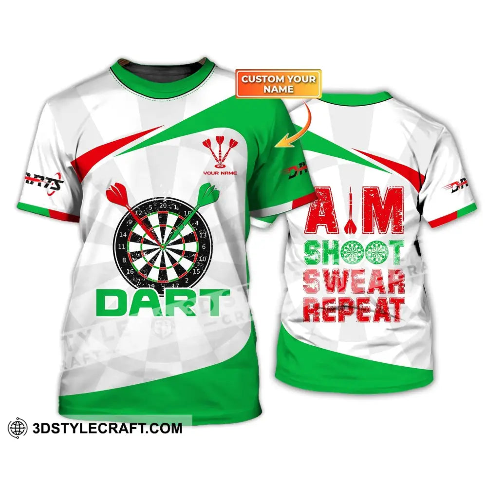 Unisex Shirt Darts T-Shirt Shoot Swear Repeat Lover Gift Gamer