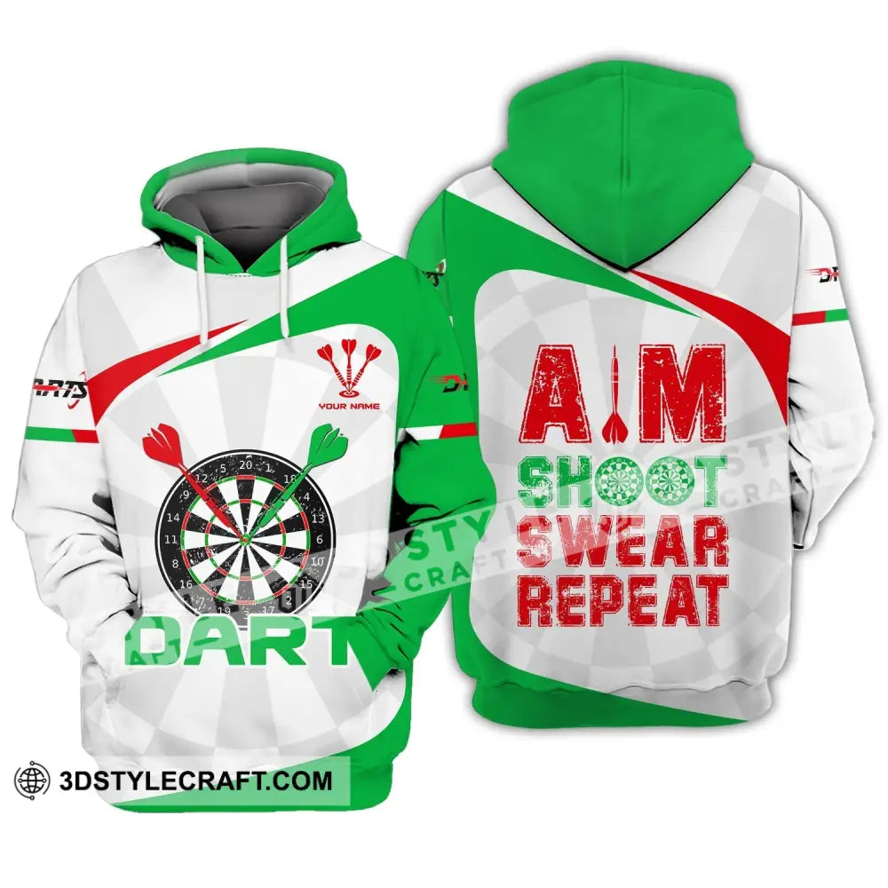 Unisex Shirt Darts T-Shirt Shoot Swear Repeat Lover Gift Gamer Hoodie / S