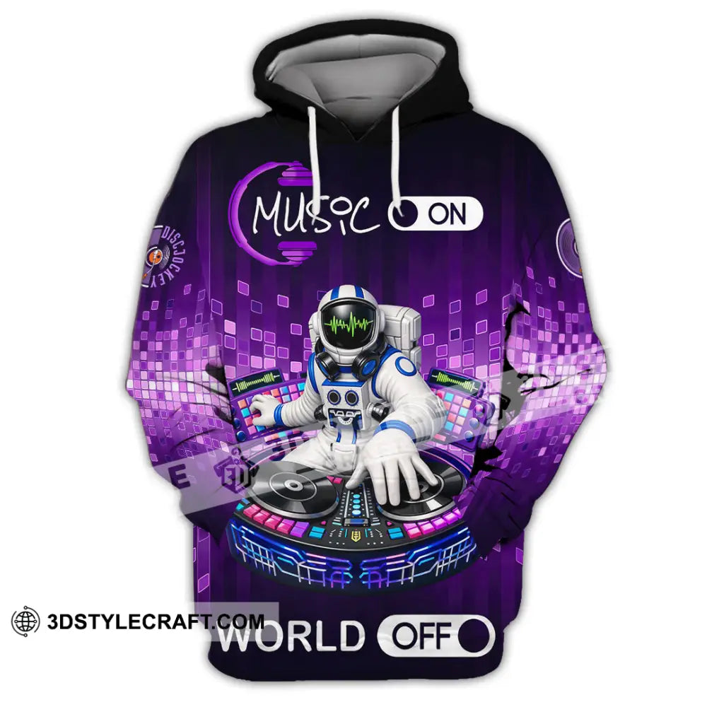 Unisex Shirt - Disc Jockey Music On World On 3D Shirt Hoodie / S T-shirt